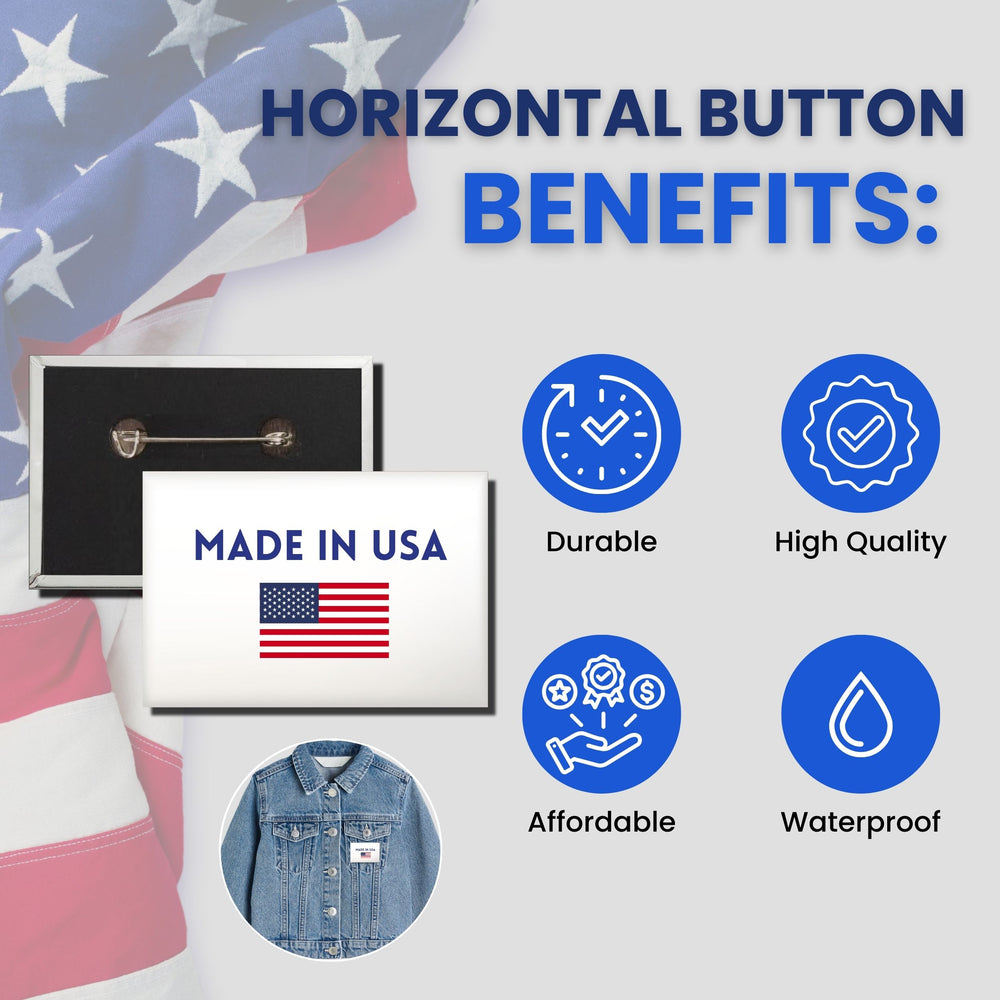 Horizontal Button - State Seal Louisiana - USA