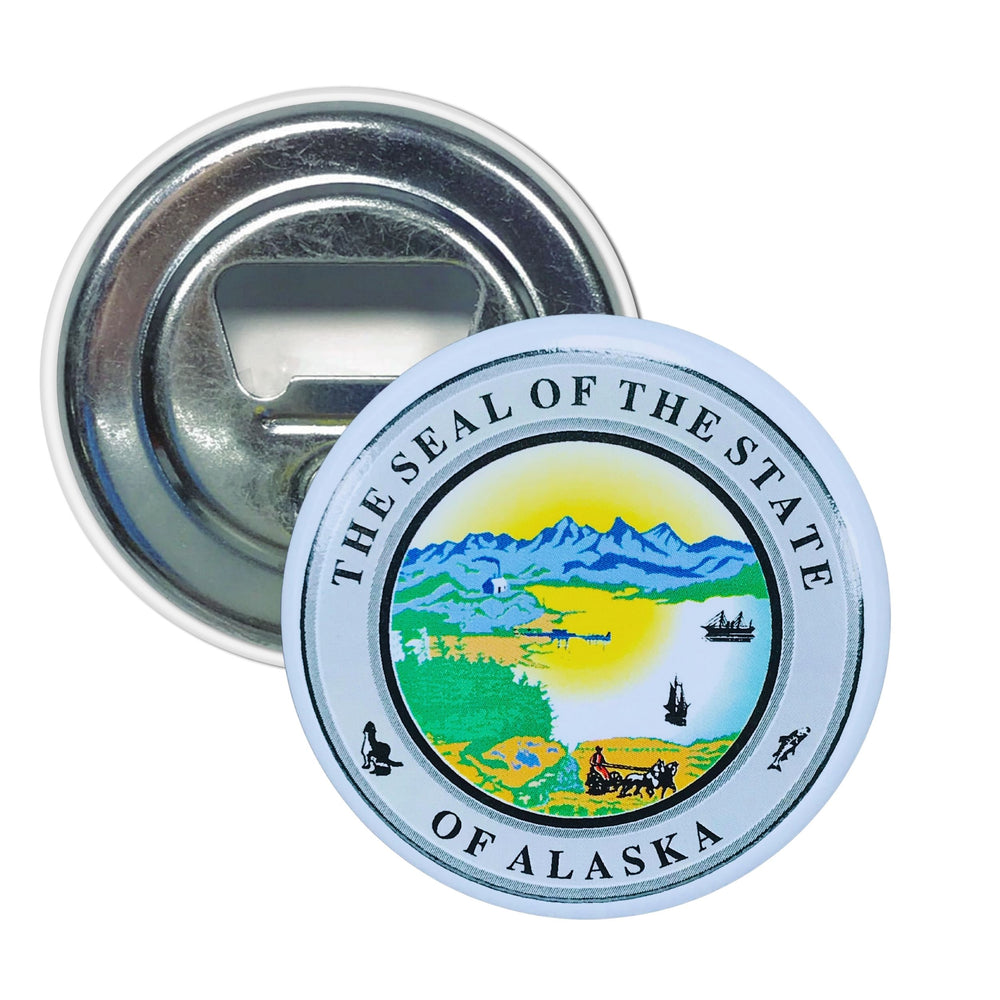 Bottle Opener - Magnet - State Seal Alaska - USA