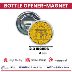 Bottle Opener - Magnet - State Seal Georgia - USA