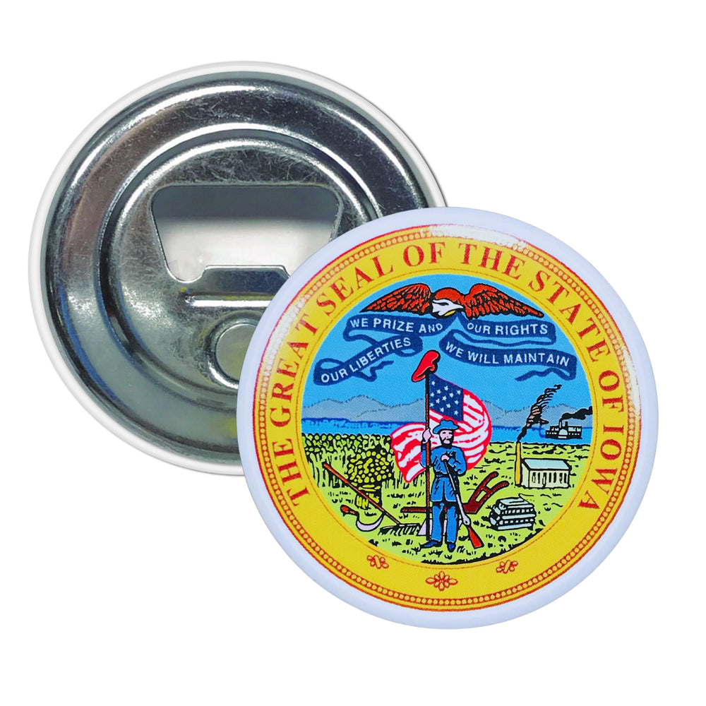 Bottle Opener - Magnet - State Seal Iowa - USA