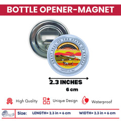 Bottle Opener - Magnet - State Seal Kansas - USA
