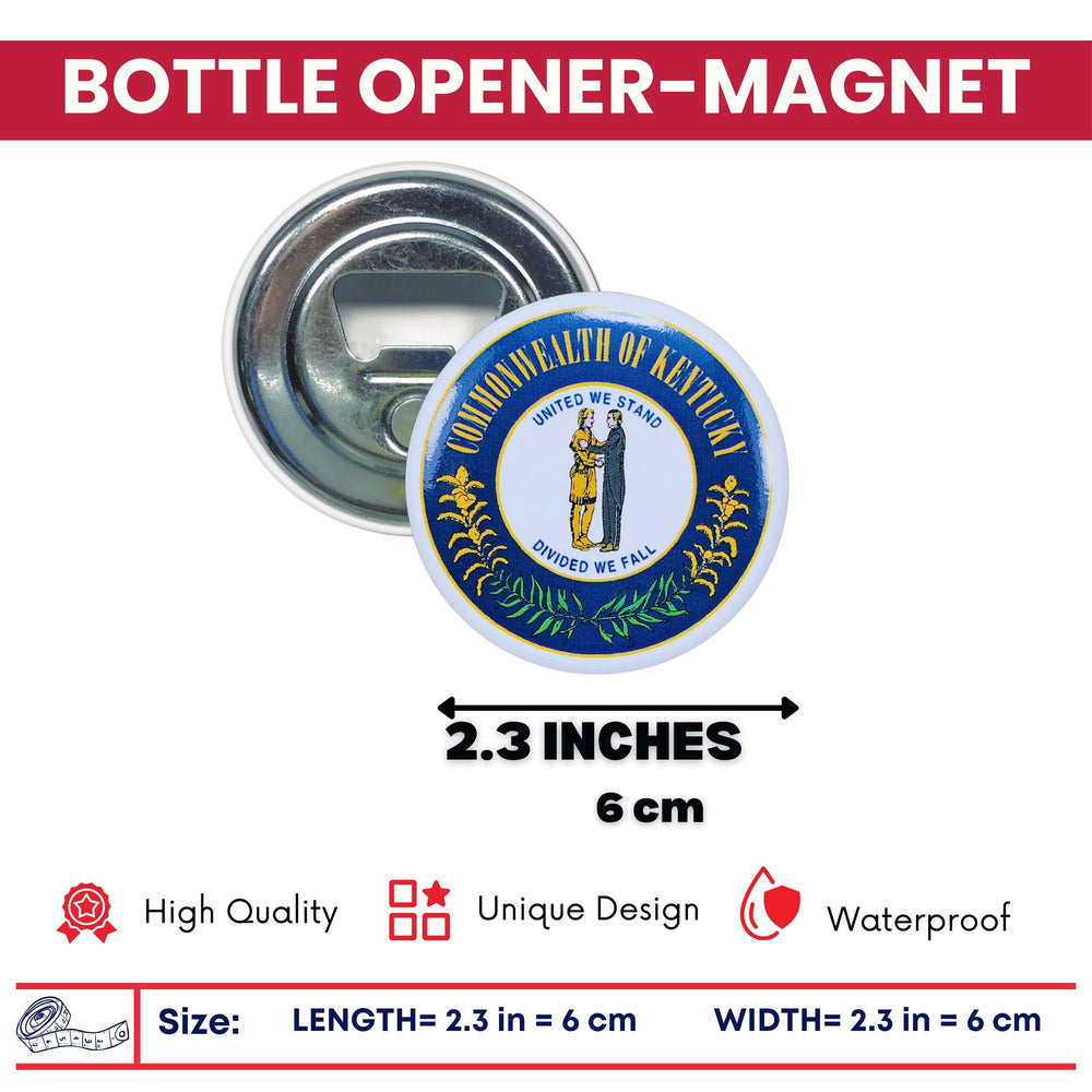Bottle Opener - Magnet - State Seal Kentucky - USA