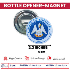 Bottle Opener - Magnet - State Seal Louisiana - USA