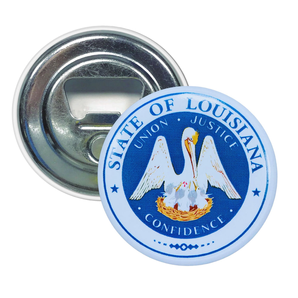 Bottle Opener - Magnet - State Seal Louisiana - USA