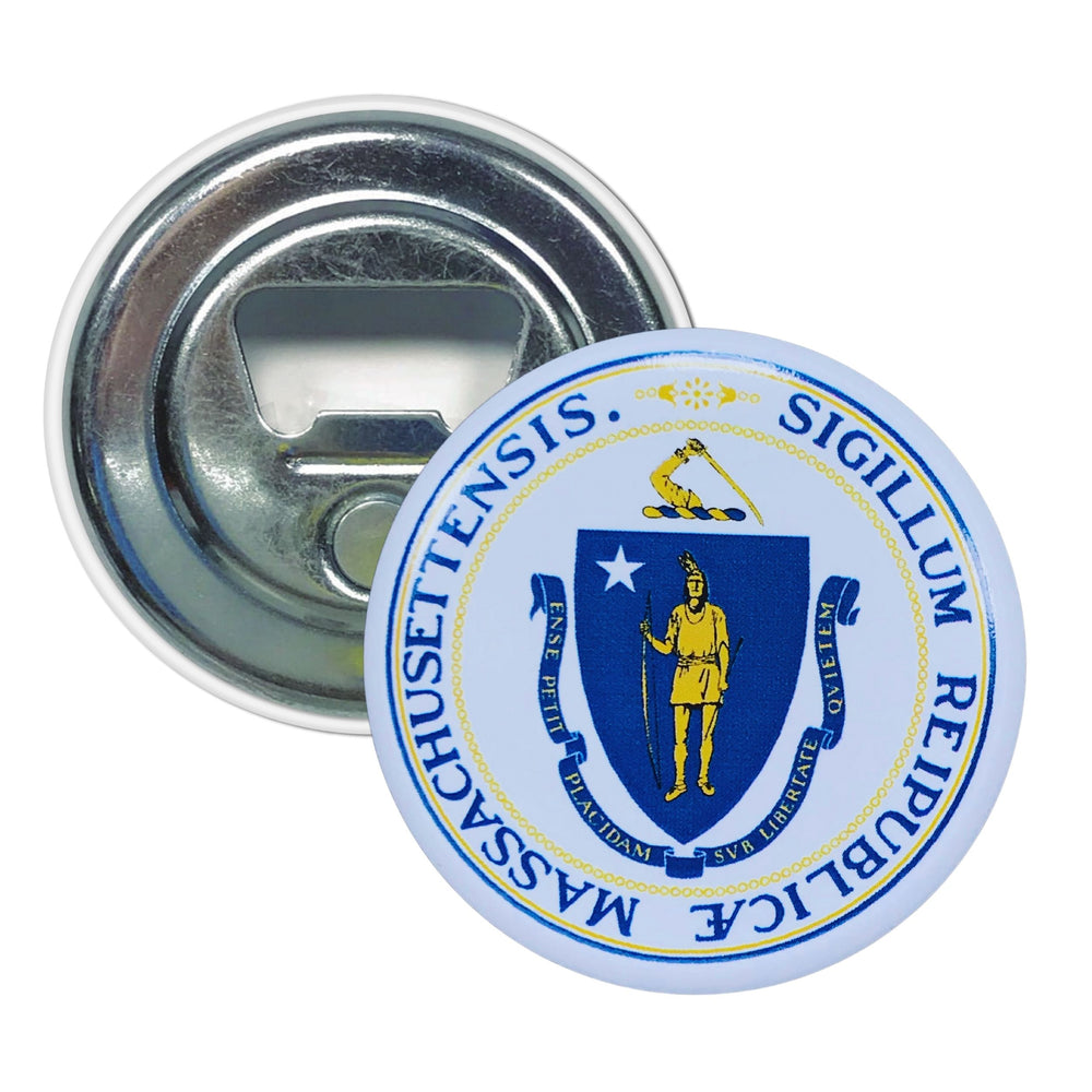Bottle Opener - Magnet - State Seal Massachusetts - USA