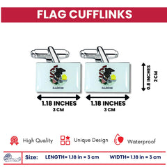 Cufflinks - State Flag - Illinois USA