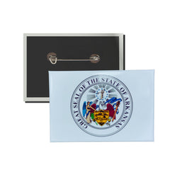 Horizontal Button - State Seal Arkansas - USA