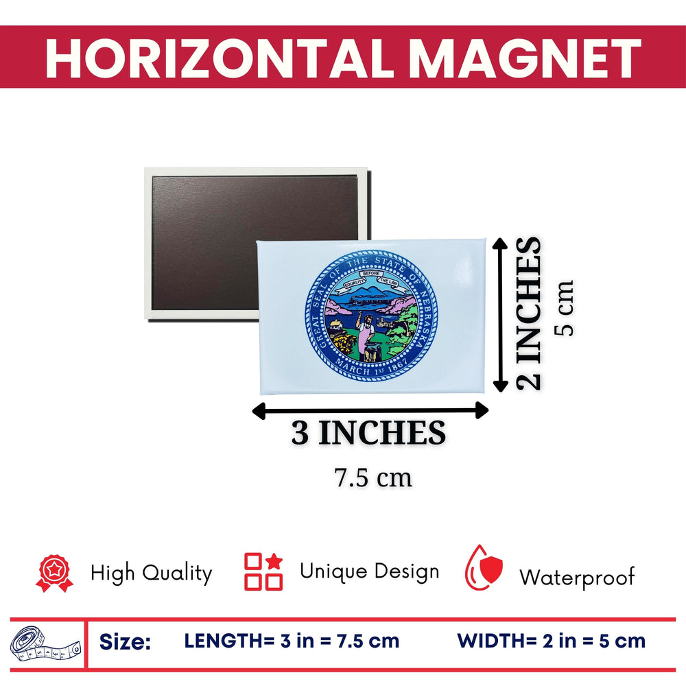 Horizontal Magnet - State Seal Nebraska - USA