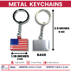 Metal Keychain - Flag United States - USA