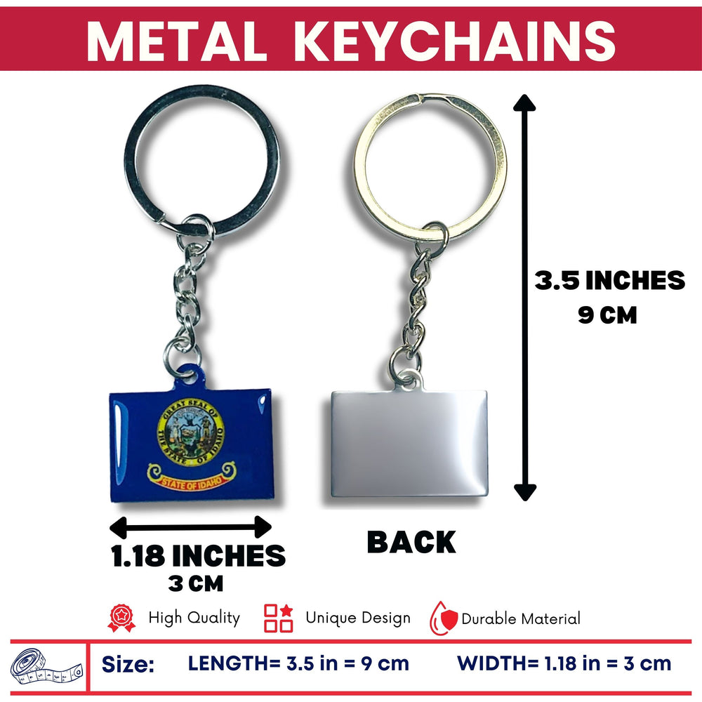 Metal Keychain - State Flag Idaho - USA