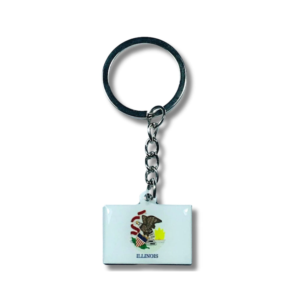 Metal Keychain - State Flag Illinois - USA