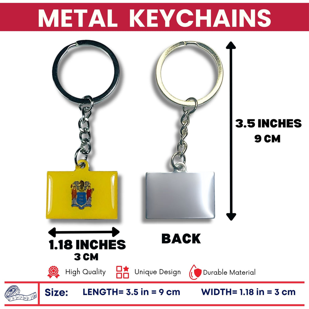 Metal Keychain - State Flag New Jersey - USA