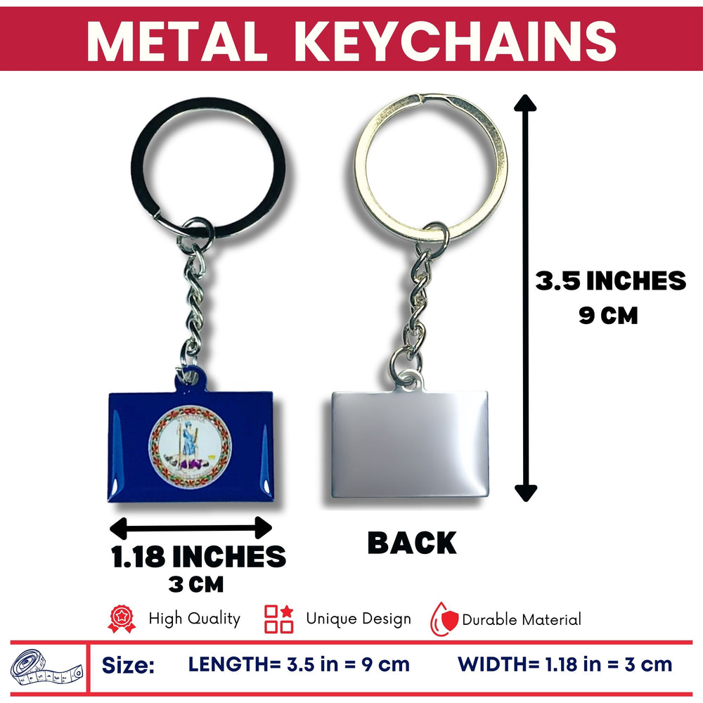 Metal Keychain - State Flag Virginia - USA
