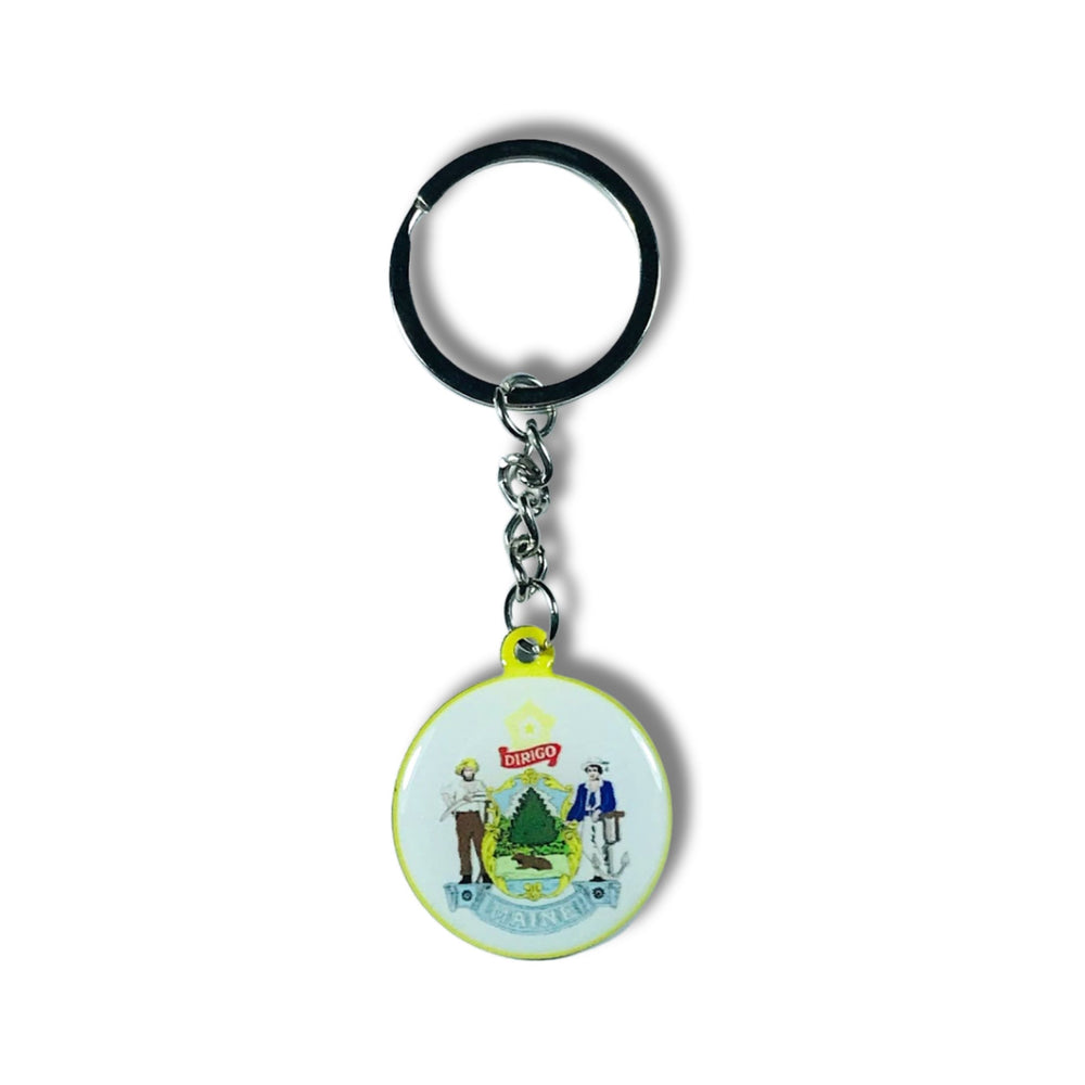 Metal Keychain - State Seal Maine - USA