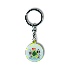 Metal Keychain - State Seal Maine - USA