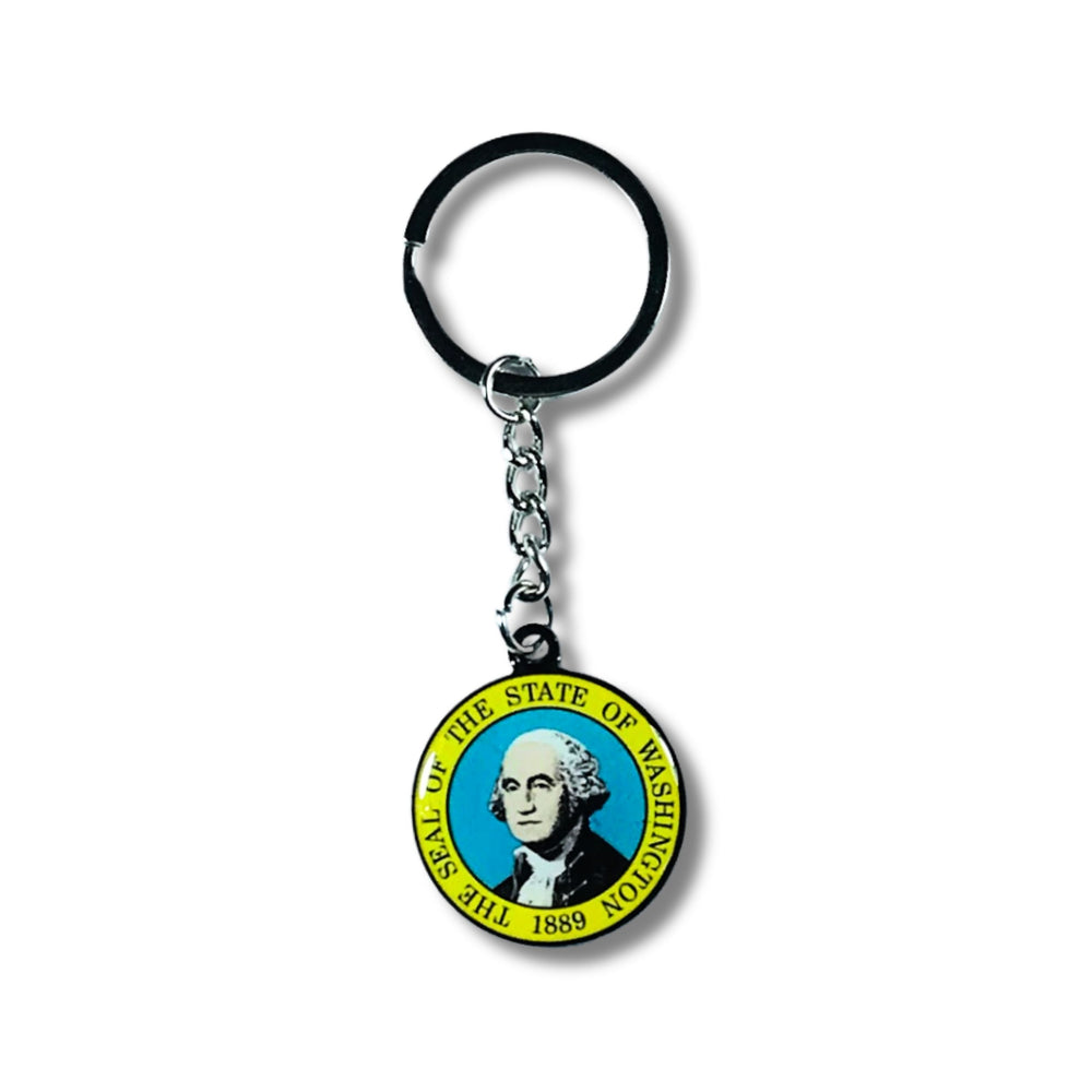 Metal Keychain - State Seal Washington - USA