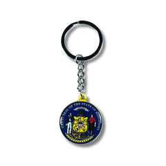 Metal Keychain - State Seal Wisconsin - USA