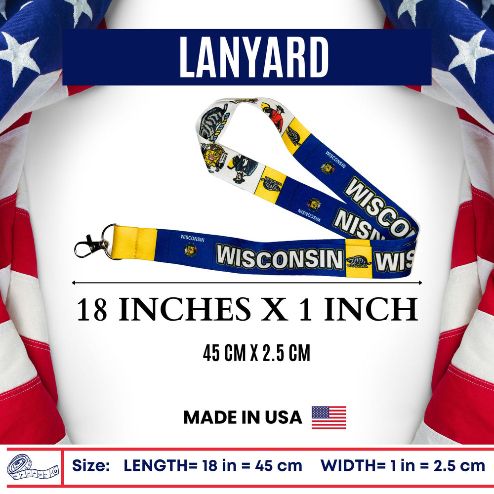 Lanyard - State Flag Wisconsin - USA - L103