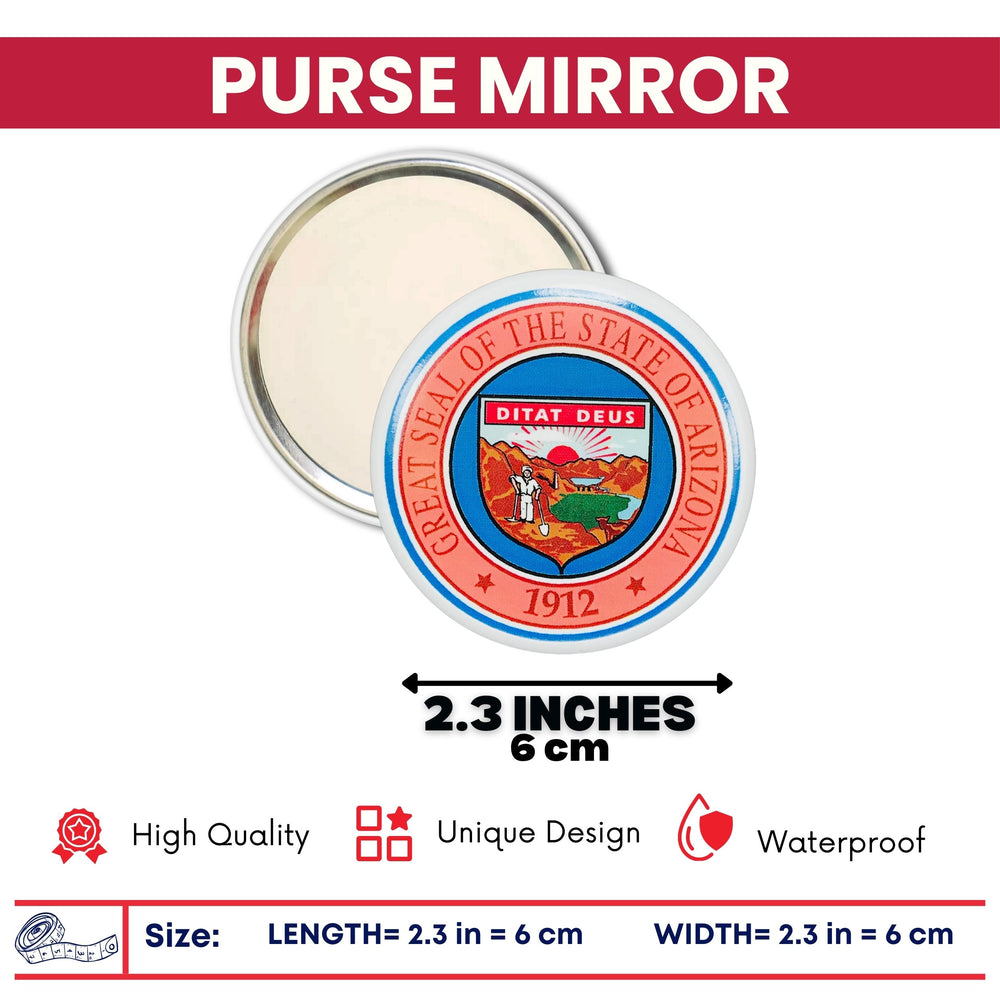 Purse Mirror - State Seal Arizona - USA