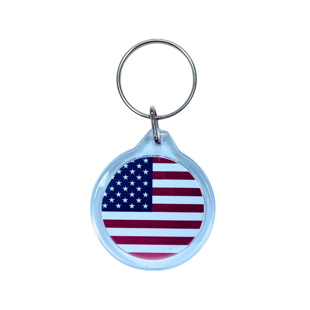 Round Acrylic Keychain - Flag United States - USA