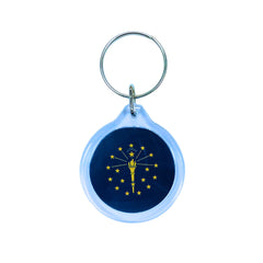 Round Acrylic Keychain - State Flag Indiana - USA