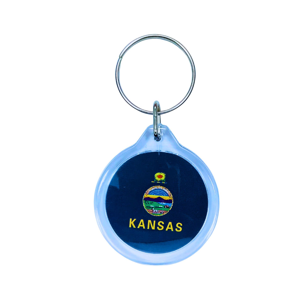 Round Acrylic Keychain - State Flag Kansas - USA