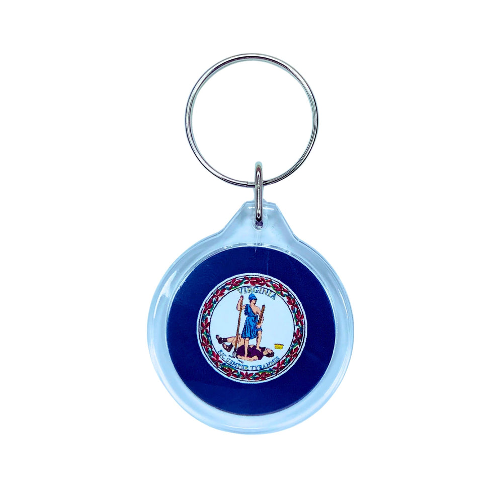 Round Acrylic Keychain - State Flag Virginia - USA