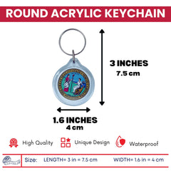 Round Acrylic Keychain - State Seal North Carolina - USA