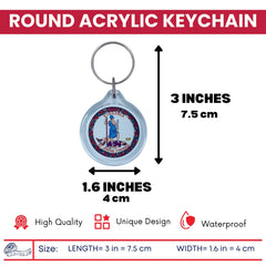 Round Acrylic Keychain - State Seal Virginia - USA