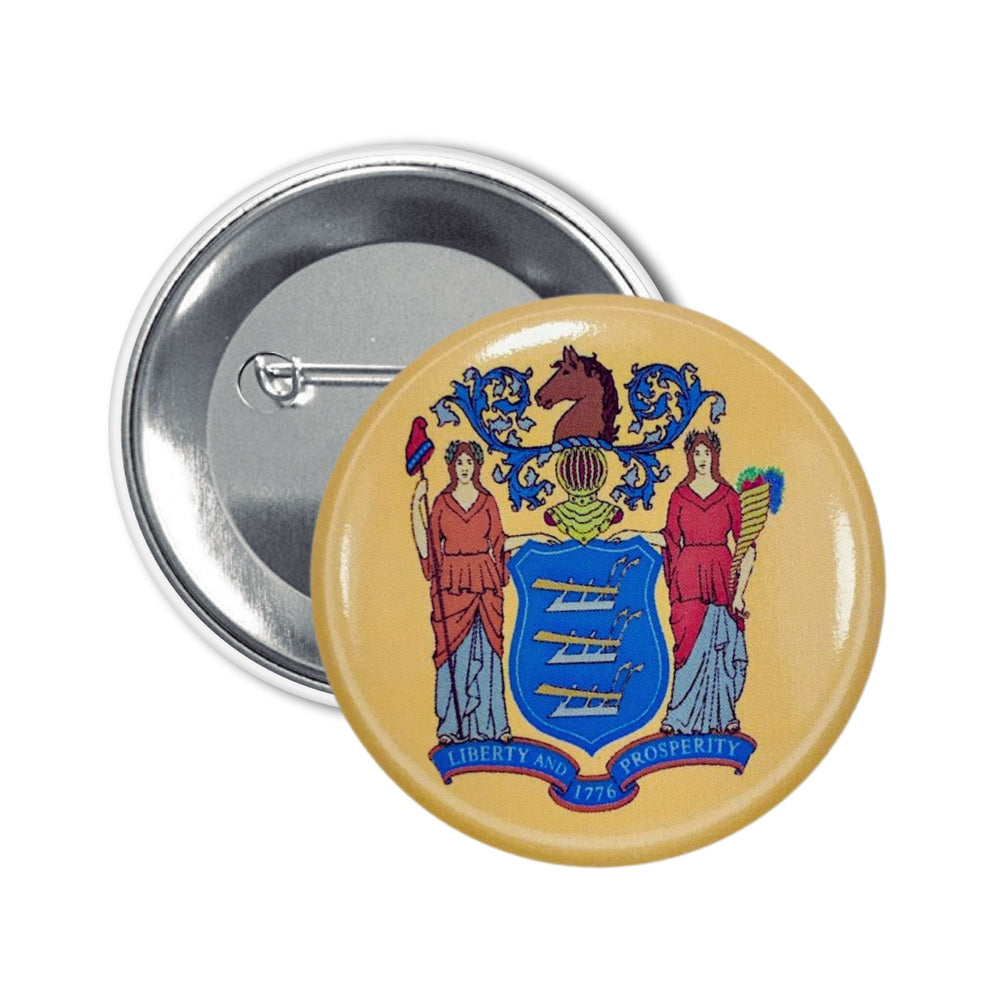 Round Button - State Flag New Jersey - USA