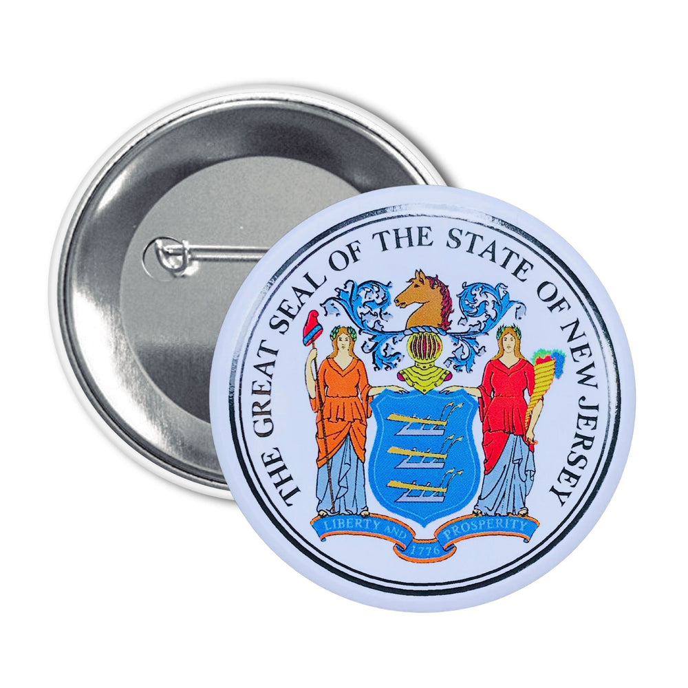 Round Button - State Seal New Jersey - USA