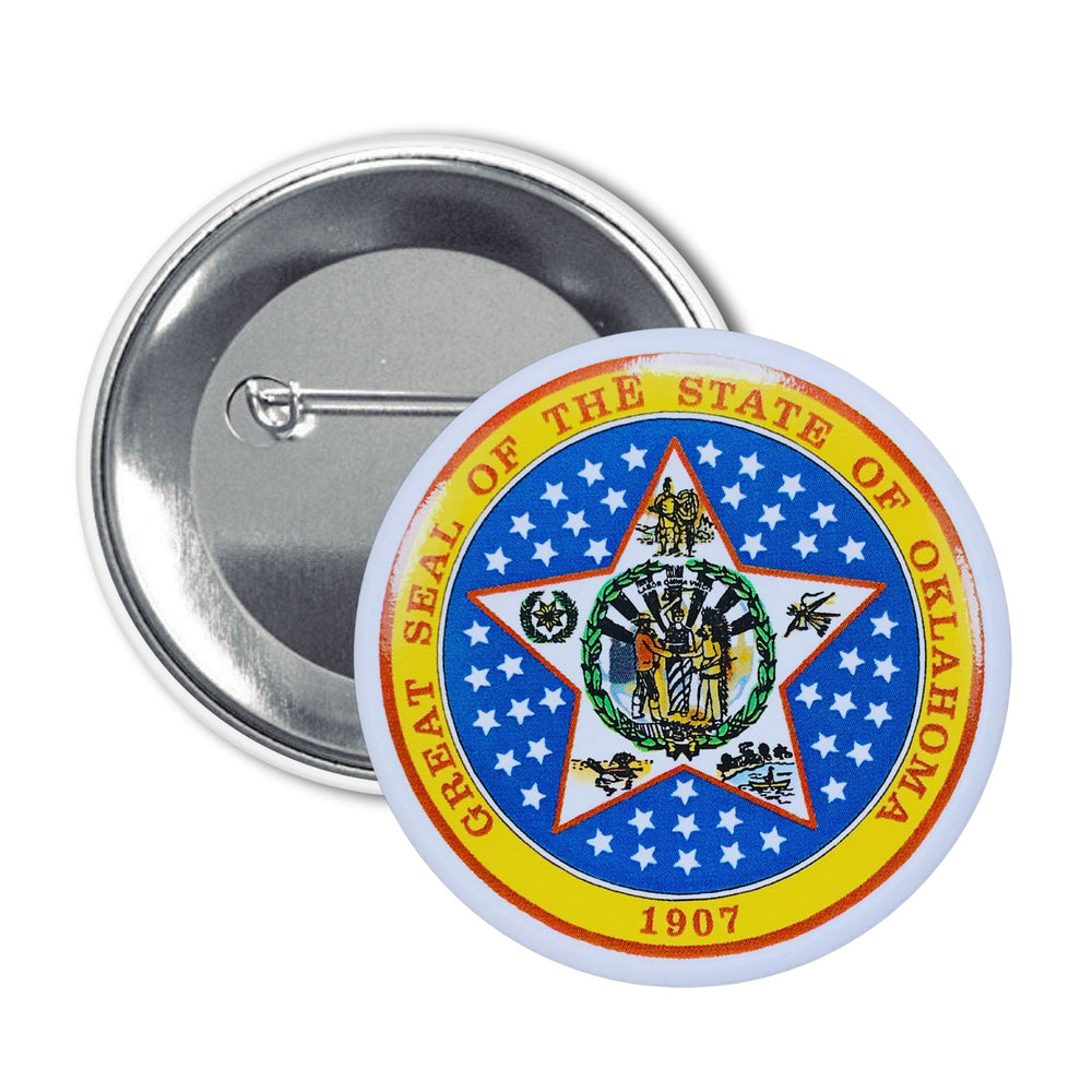 Round Button - State Seal Oklahoma - USA
