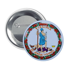 Round Button - State Seal Virginia - USA