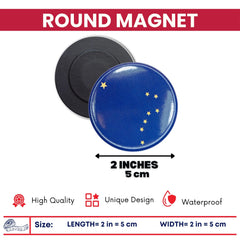 Round Magnet - State Flag Alaska - USA
