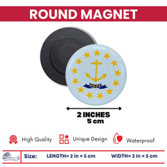 Round Magnet - State Flag Rhode Island - USA