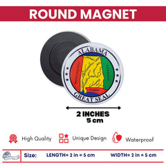 Round Magnet - State Seal Alabama - USA