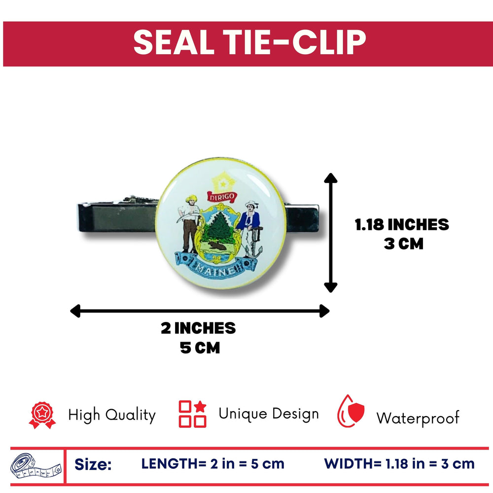 Tie Clip - State Seal Maine - USA