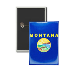 Vertical Button - State Flag Montana - USA