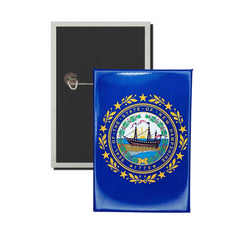 Vertical Button - State Flag New Hampshire - USA