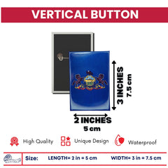 Vertical Button - State Flag Pennsylvania - USA