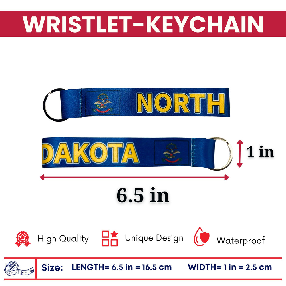 Wristlet Keychain - State Flag North Dakota - USA - K106