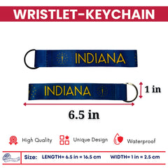 Wristlet Keychain - State Flag Indiana - USA - K073