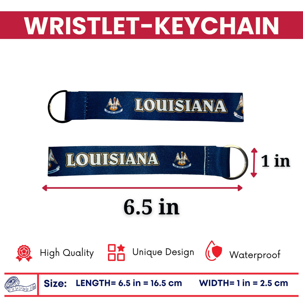 Wristlet Keychain - State Flag Louisiana - USA - K088