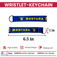 Wristlet Keychain - State Flag Montana - USA - K082