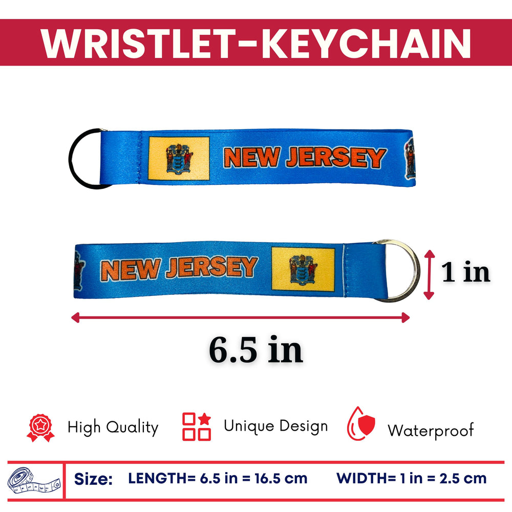 Wristlet Keychain - State Flag New Jersey - USA - K085