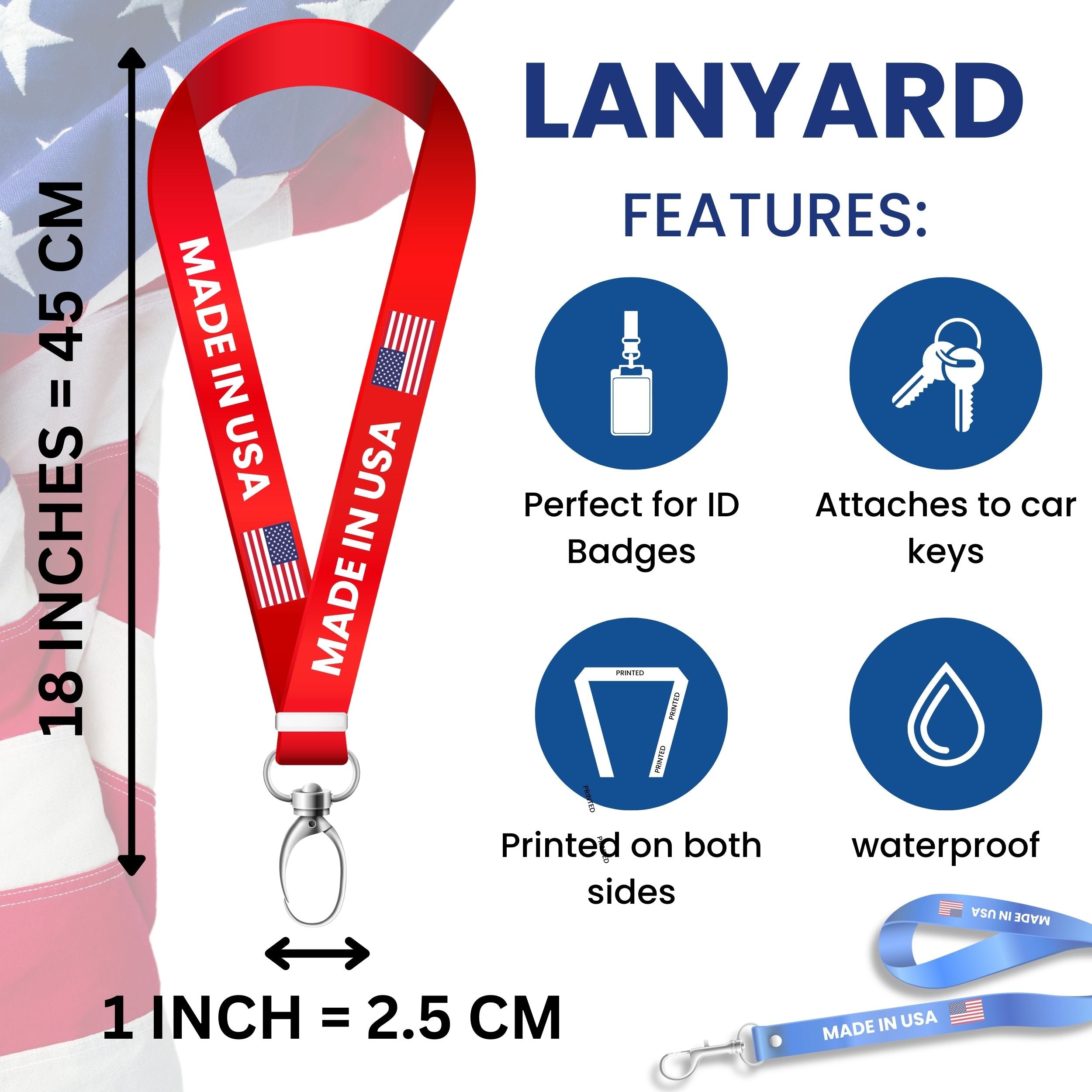 Lanyard - State Flag South Dakota - USA - L095