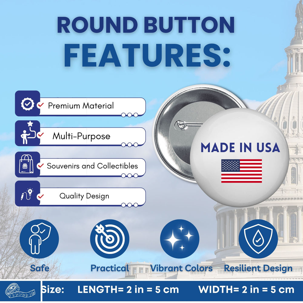 Round Button - State Flag Oregon - USA