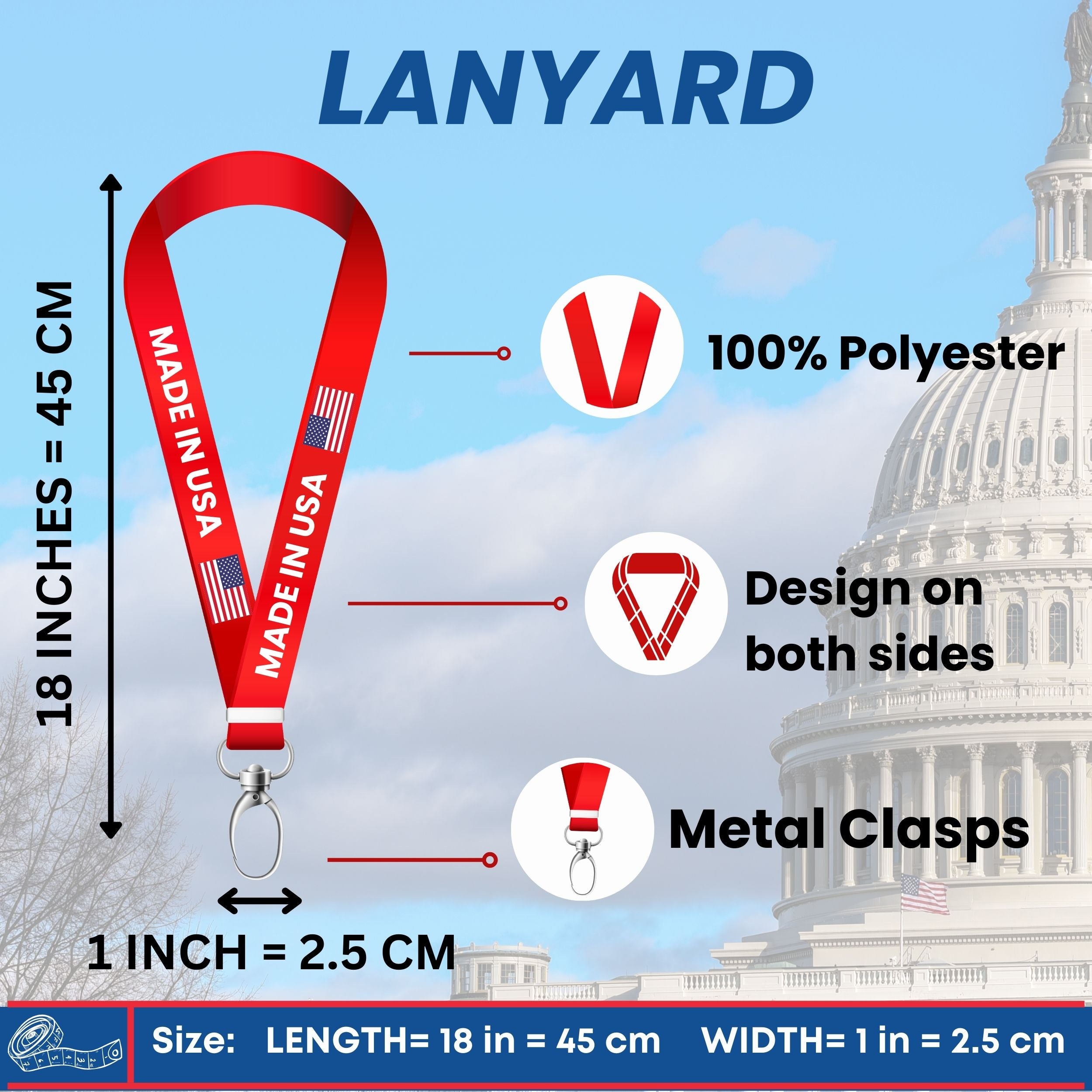 Lanyard - State Flag South Dakota - USA - L095