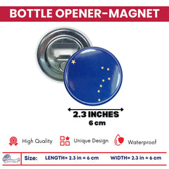 Bottle Opener-Magnet - State Flag Alaska - USA
