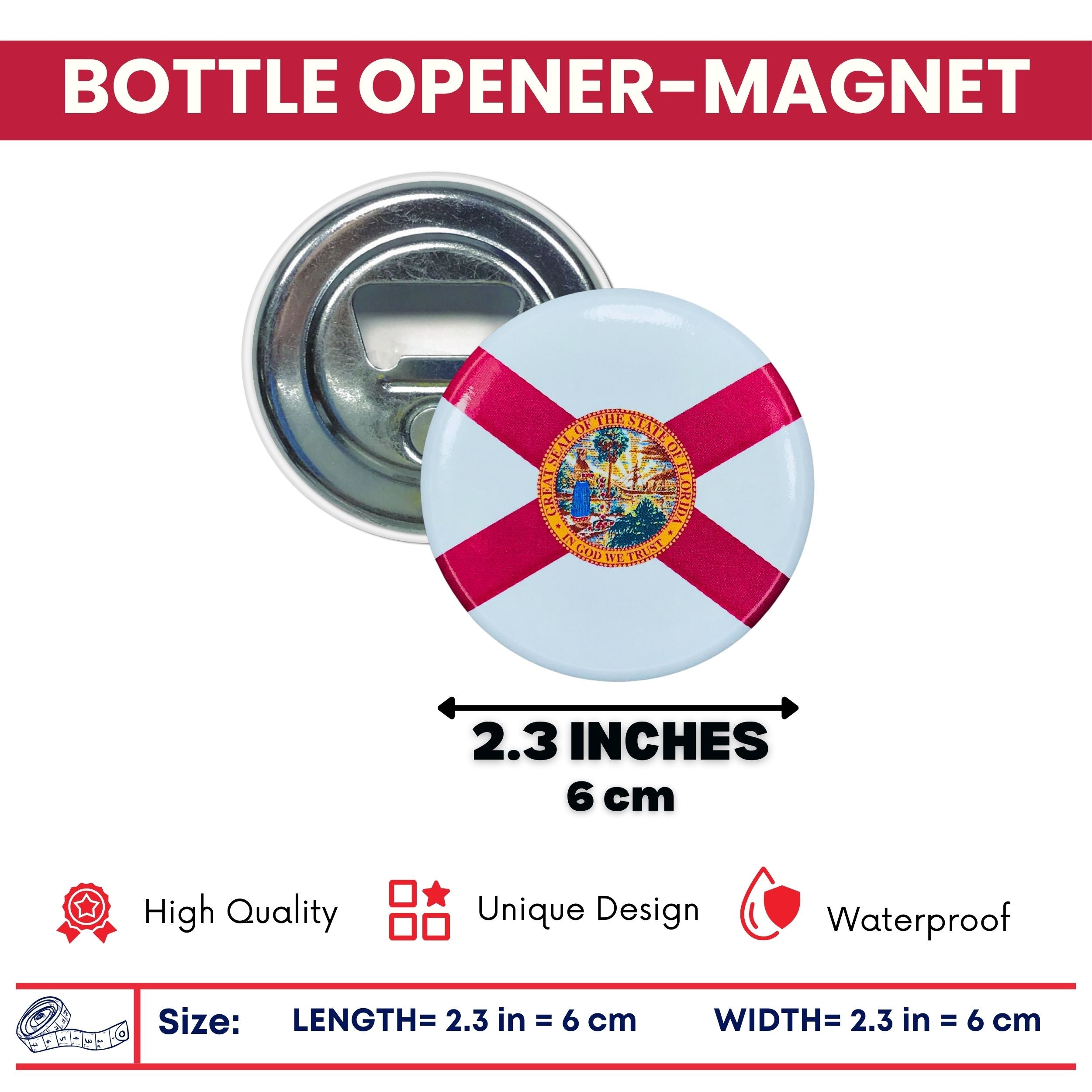 Bottle Opener-Magnet - State Flag Florida - USA